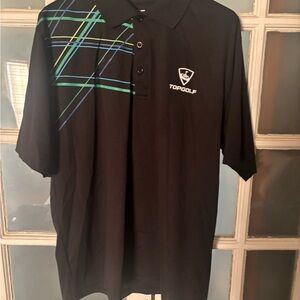 Men's Black Polo Shirt with Blue and Green Plaid